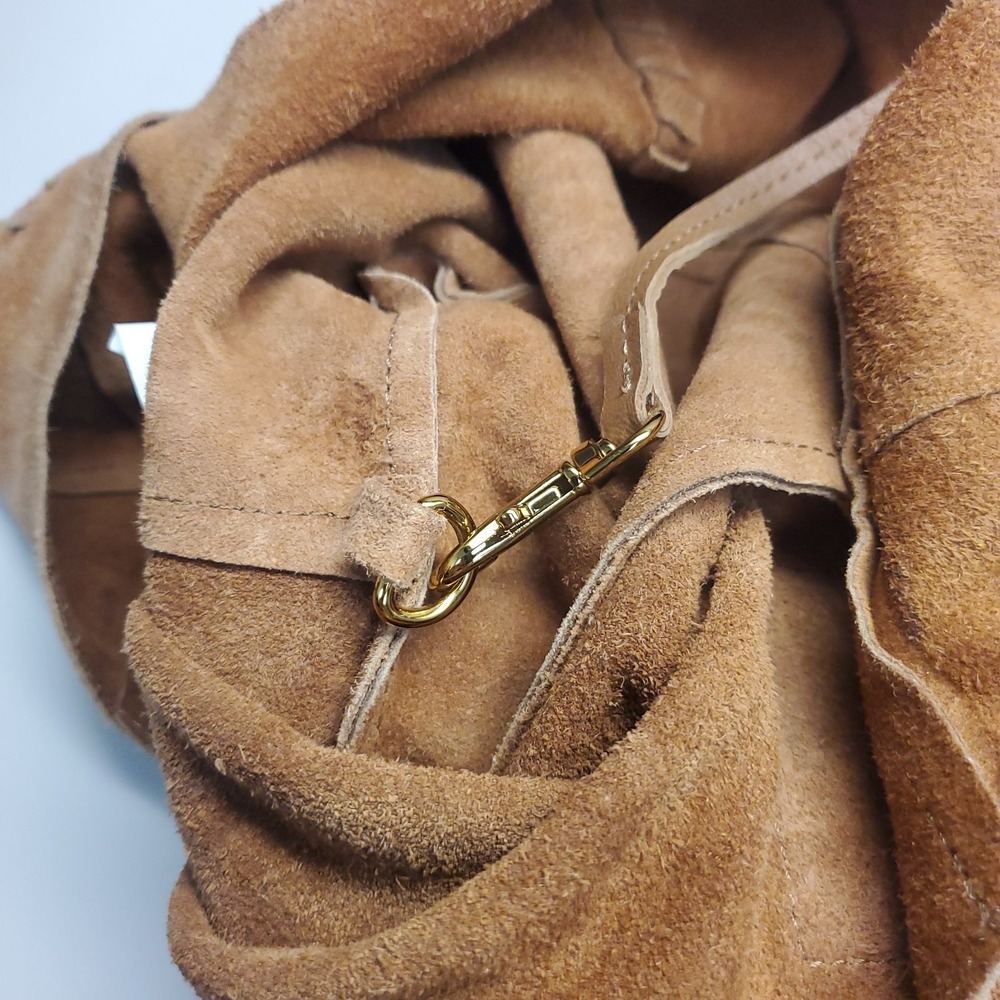 Haute Hippie Designer Suede Leather Brown Hobo Bag Large Brown Slouchy Boho - Picture 12 of 16